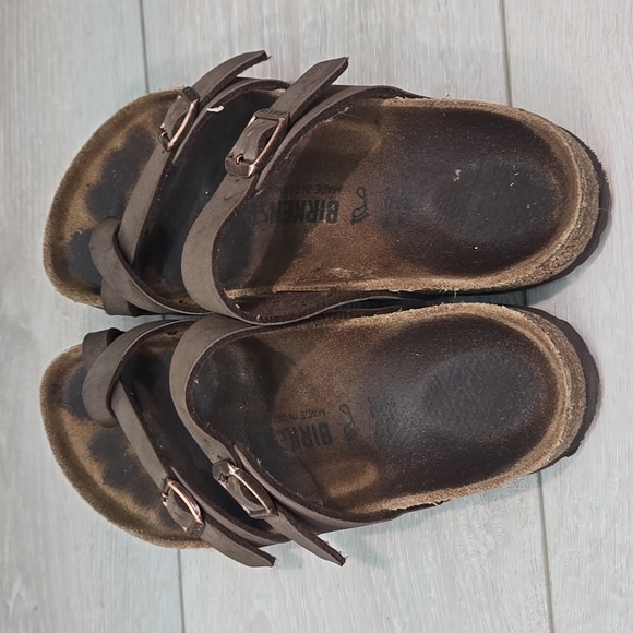 Birkenstock Women Mayari Loop Toe Brown Sandals Slide Flats Shoes Sz 37/6 Regula - Picture 6 of 10